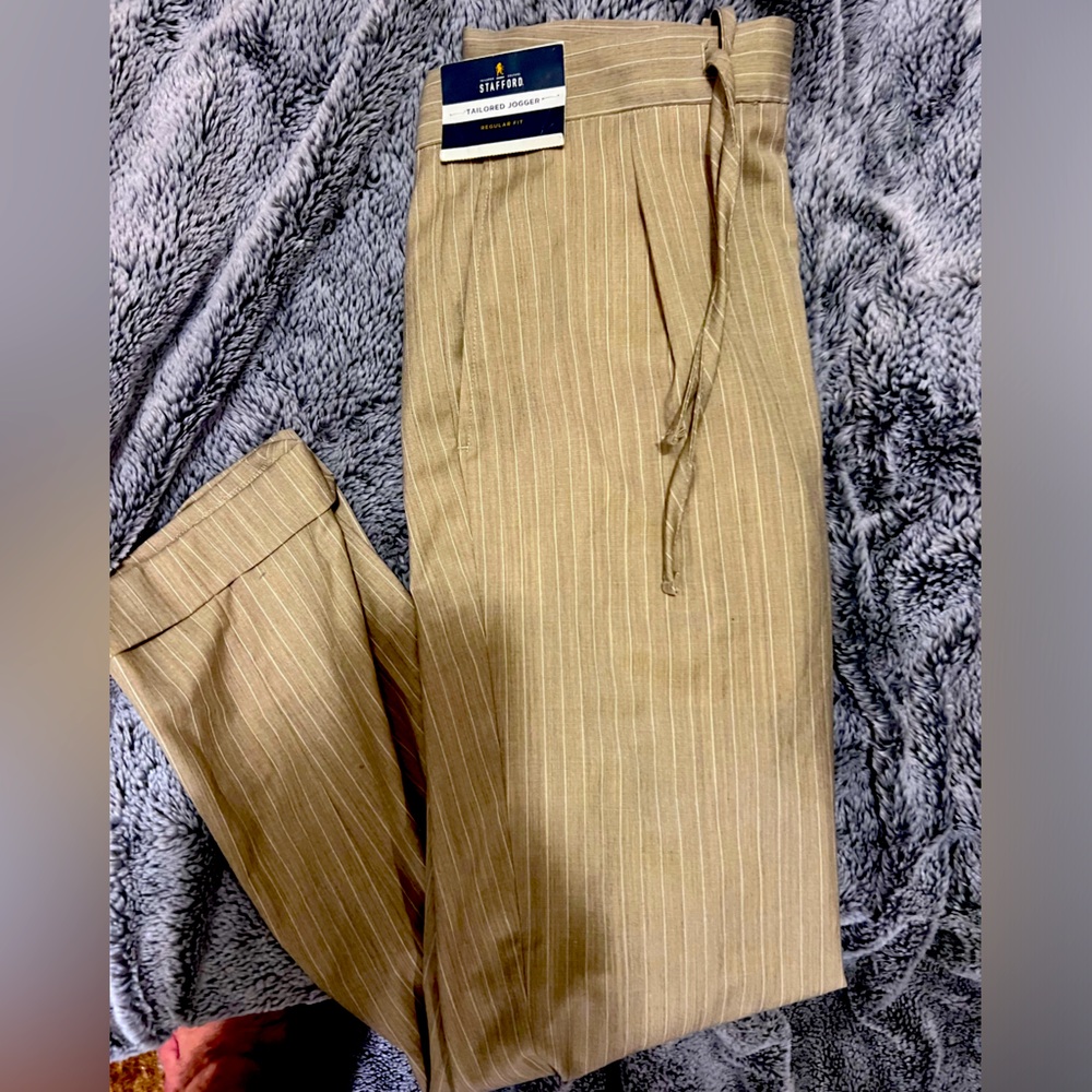 Men’s Stratford KHAKI DRAW STRING JOGGERS NWT size 32 reg